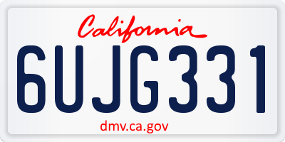CA license plate 6UJG331