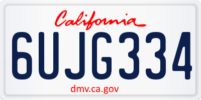CA license plate 6UJG334