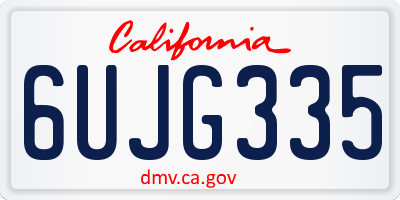 CA license plate 6UJG335