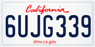 CA license plate 6UJG339