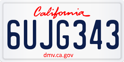 CA license plate 6UJG343