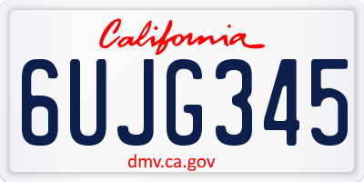 CA license plate 6UJG345