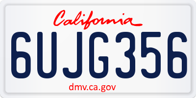 CA license plate 6UJG356