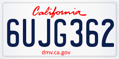 CA license plate 6UJG362
