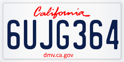 CA license plate 6UJG364