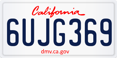CA license plate 6UJG369