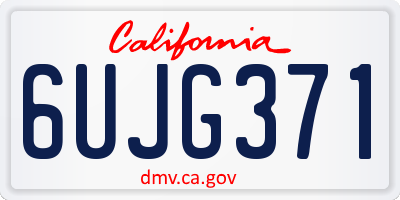 CA license plate 6UJG371