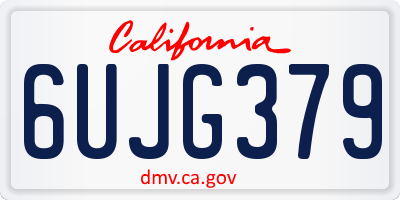 CA license plate 6UJG379