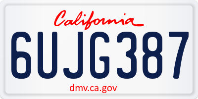 CA license plate 6UJG387