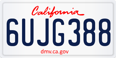 CA license plate 6UJG388