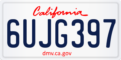 CA license plate 6UJG397