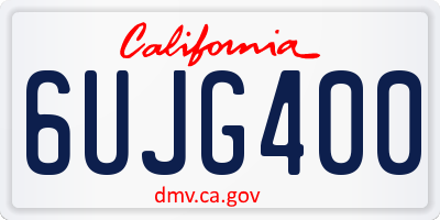 CA license plate 6UJG400