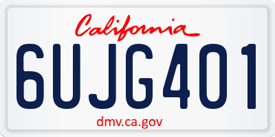 CA license plate 6UJG401