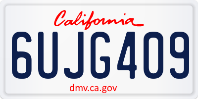 CA license plate 6UJG409