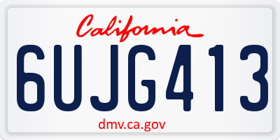 CA license plate 6UJG413