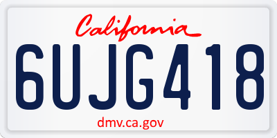 CA license plate 6UJG418