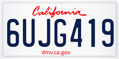 CA license plate 6UJG419