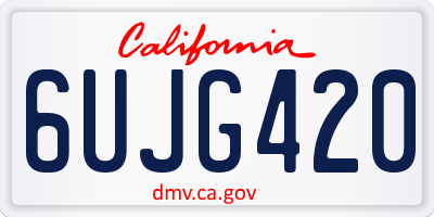 CA license plate 6UJG420