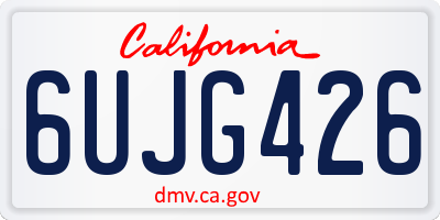 CA license plate 6UJG426