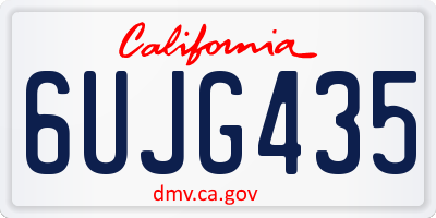 CA license plate 6UJG435