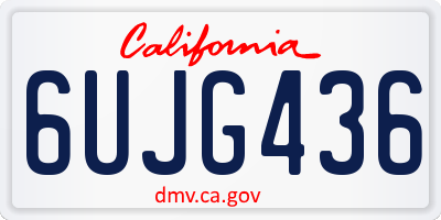CA license plate 6UJG436