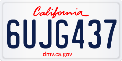 CA license plate 6UJG437