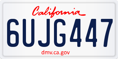 CA license plate 6UJG447