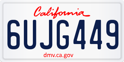 CA license plate 6UJG449