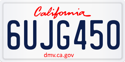 CA license plate 6UJG450