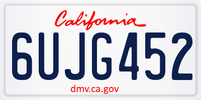 CA license plate 6UJG452