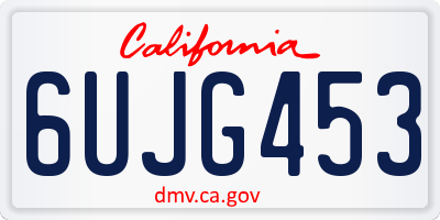 CA license plate 6UJG453