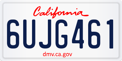CA license plate 6UJG461