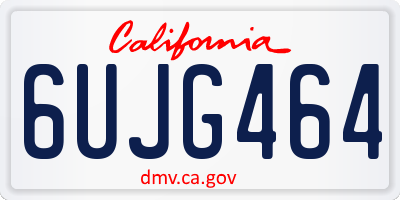 CA license plate 6UJG464