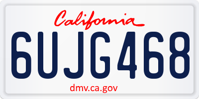 CA license plate 6UJG468