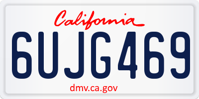 CA license plate 6UJG469