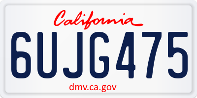 CA license plate 6UJG475