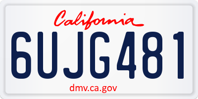 CA license plate 6UJG481