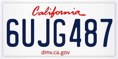 CA license plate 6UJG487