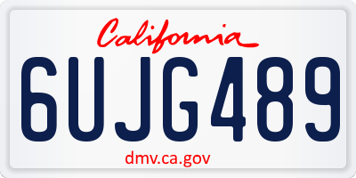 CA license plate 6UJG489