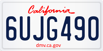 CA license plate 6UJG490