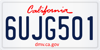 CA license plate 6UJG501