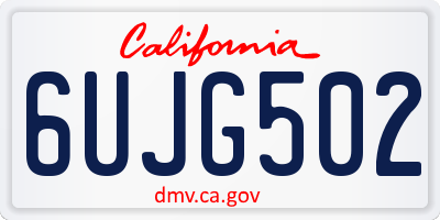 CA license plate 6UJG502