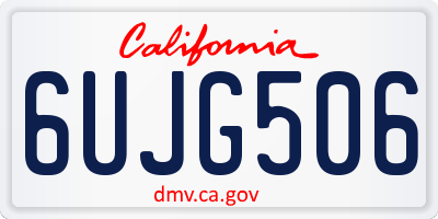 CA license plate 6UJG506