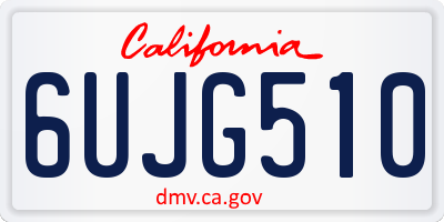 CA license plate 6UJG510