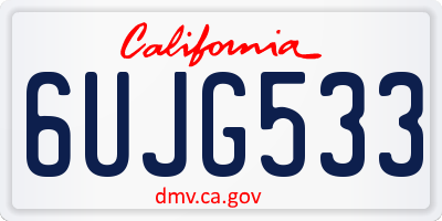 CA license plate 6UJG533