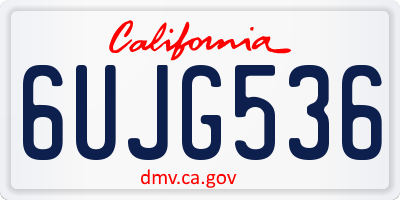 CA license plate 6UJG536