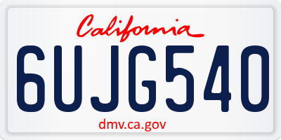 CA license plate 6UJG540