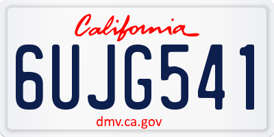 CA license plate 6UJG541