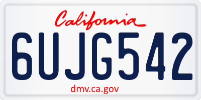 CA license plate 6UJG542