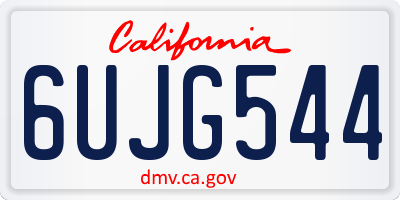 CA license plate 6UJG544